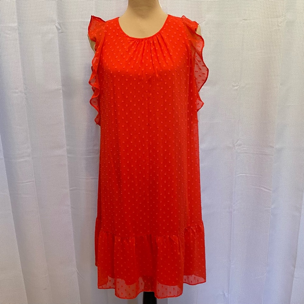 Ladies TOMMY HILFIGER Swiss Dot Chiffon Overlay Shift Dress Size 12